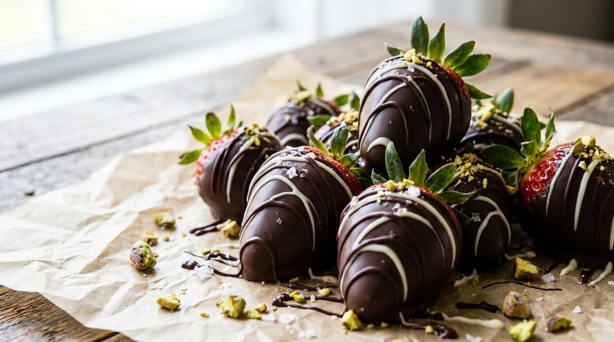 Dark chocolate covered strawberries