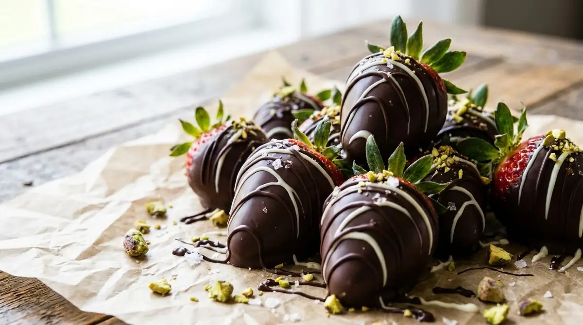 Dark chocolate covered strawberries