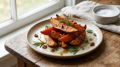 Baked sweet potato slices