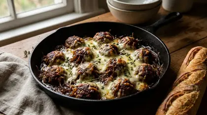 French onion meatballs