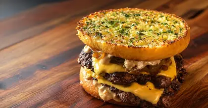 Garlic Bread Smash Burgers