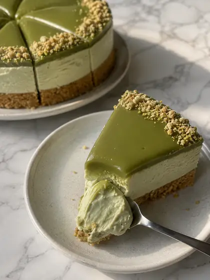 No Bake Pistachio Cheesecake