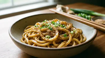 sesame brown butter udon noodles