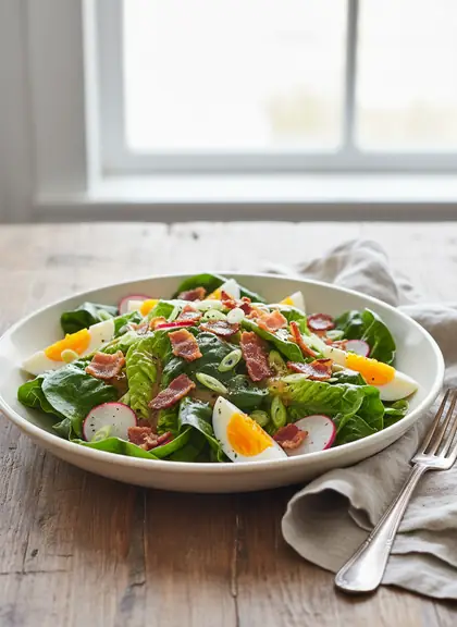 Wilted Lettuce with Hot Bacon Dressing