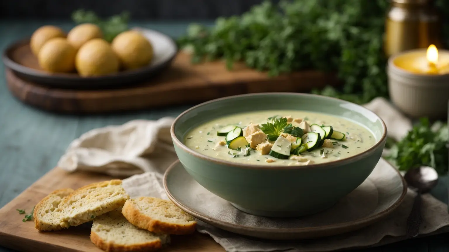 Creamy Chicken and Zucchini Soup