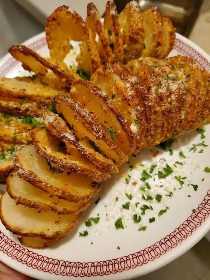 Baked sweet potato slices