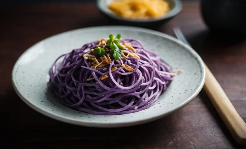 purple sweet potato noodles