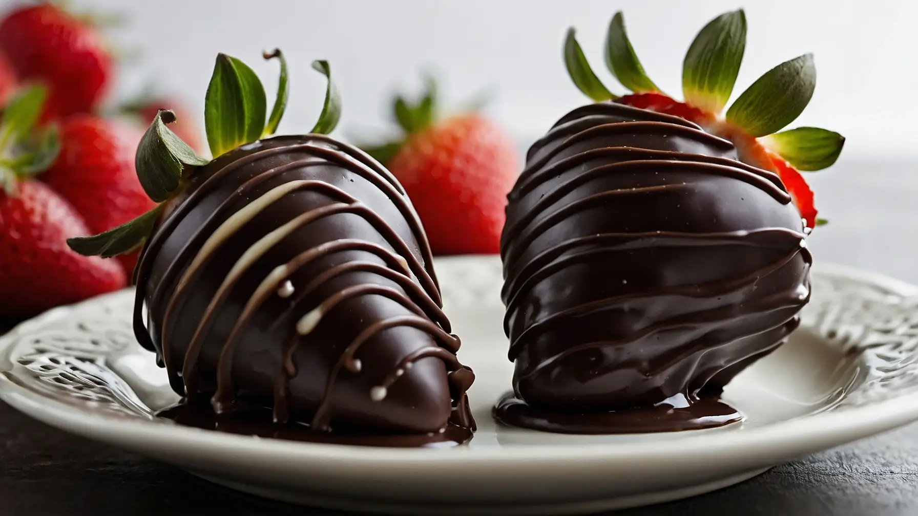 Dark chocolate covered strawberries