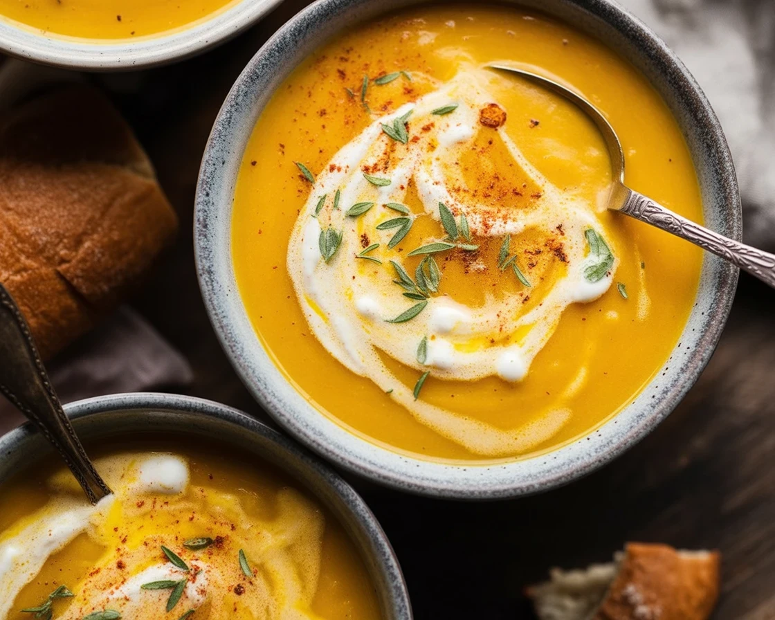 Bowl of Country Harvest Root Vegetable Soup with vibrant vegetables and herbs.